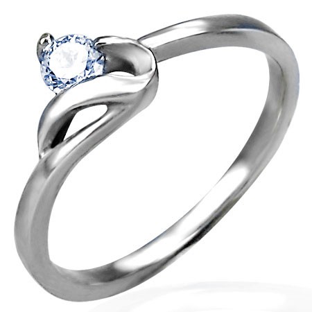 Zásnubní prsten stříbrné barvy