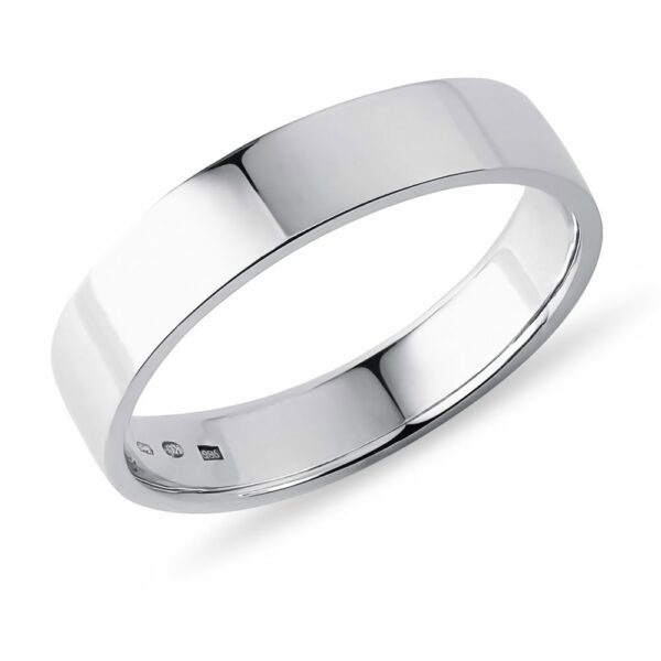 Klasický pánský snubní prsten z bílého zlata