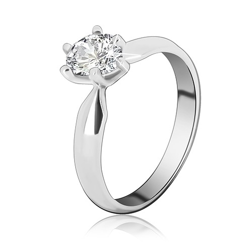 Zásnubní prsten ze stříbra 925 – zirkon ve tvaru slzy - Velikost: 53
