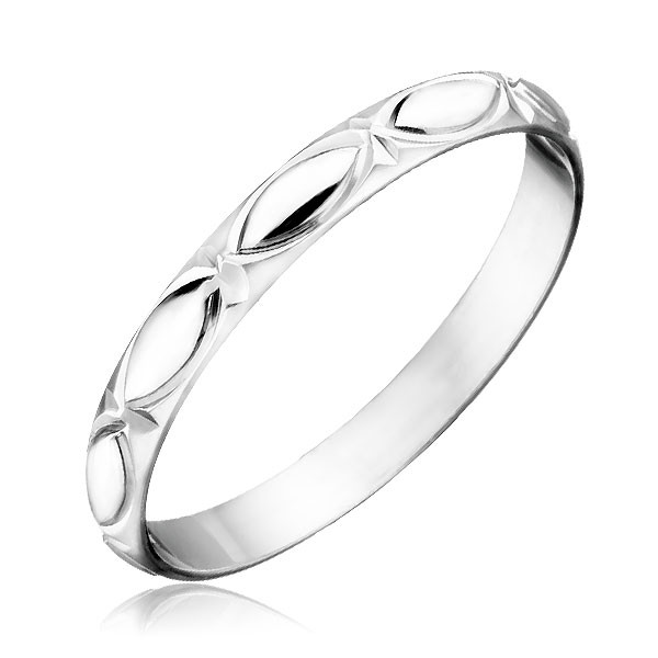 Stříbrný prsten 925 - obrysy zrnka a paprsky - Velikost: 50