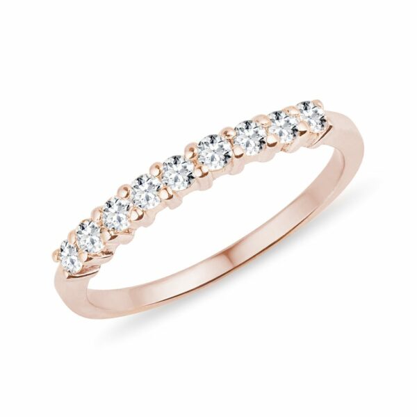 Diamantový snubní prsten v růžovém zlatě
