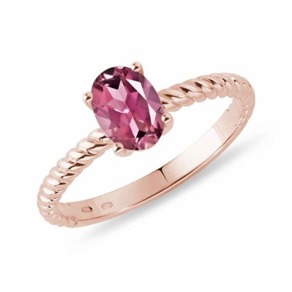 Prsten s turmalínem v růžovém zlatě