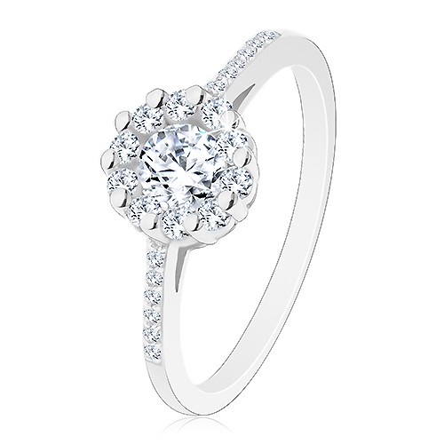 Stříbrný 925 prsten - čirý zářivý kvítek