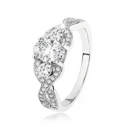 Zářivý stříbrný prsten 925