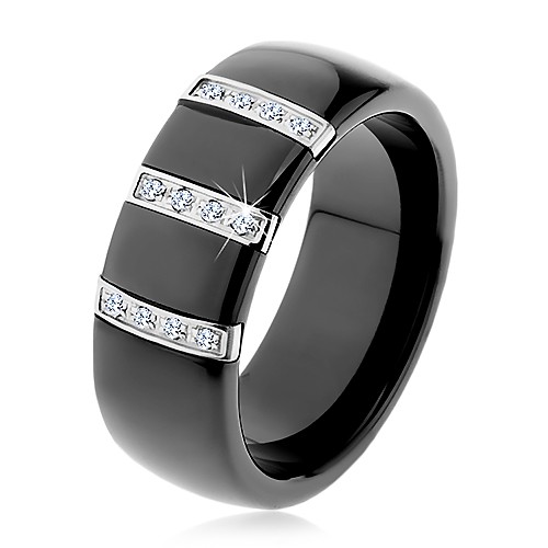 Černý keramický prsten s hladkým povrchem