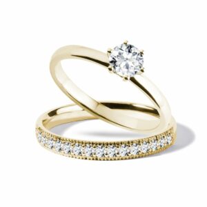 Set zásnubního a snubního prstenu ve 14k zlatě