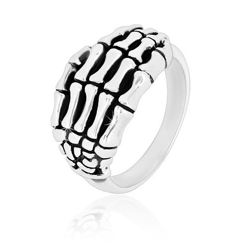 Prsten ze stříbra 925 - detailně tvarovaná kostra ruky