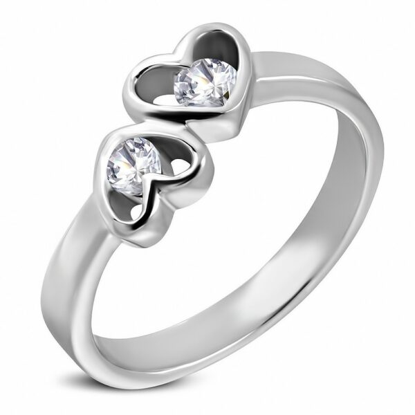 Ocelový prsten stříbrné barvy