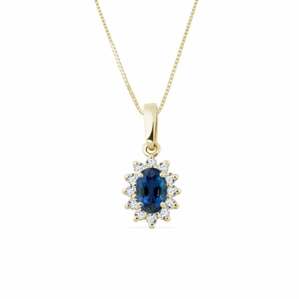 Safírový náhrdelník s diamanty