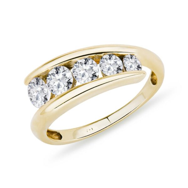 Luxusní briliantový prsten ze žlutého zlata