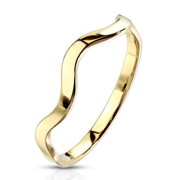 Prsten z oceli ve zlaté barvě - úzká ramena