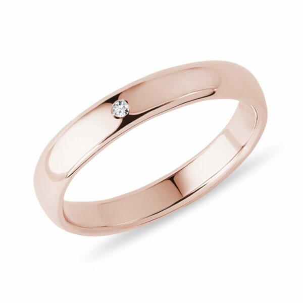 Dámský prsten v růžovém zlatě s diamantem