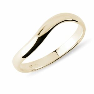 Pánský prsten wave ze žlutého zlata