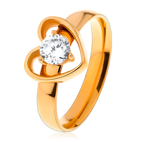 Prsten z chirurgické oceli zlaté barvy