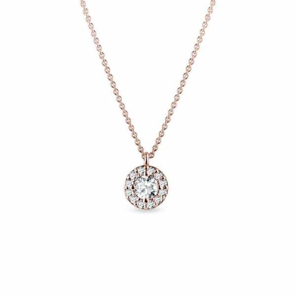 Minimalistický náhrdelník s diamanty v růžovém zlatě