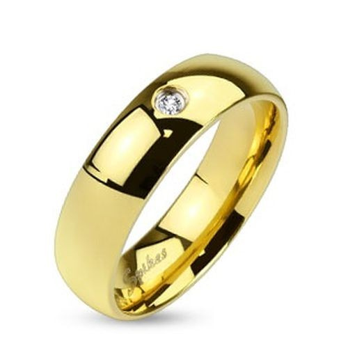 Ocelový prsten ve zlatém odstínu