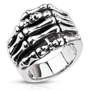 Prsten z oceli - kostra ruky - Velikost: 59