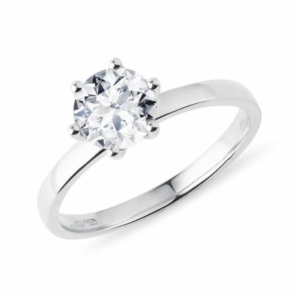 Zásnubní prsten s 1ct diamantem v bílém zlatě