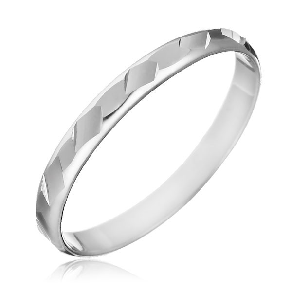Prsten ze stříbra 925 - lesklé zbroušené tvary - Velikost: 49