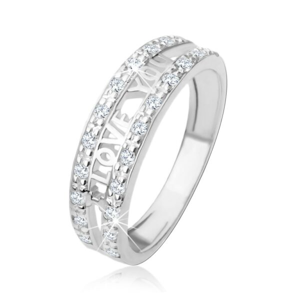 Stříbrný 925 prsten - nápis "I LOVE YOU"
