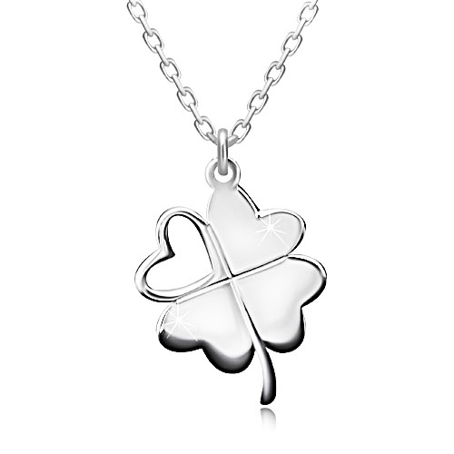 Stříbrný náhrdelník 925 - čtyřlístek pro štěstí