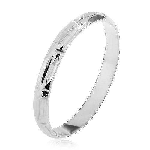 Prsten ze stříbra 925 - svislé a horizontální zářezy