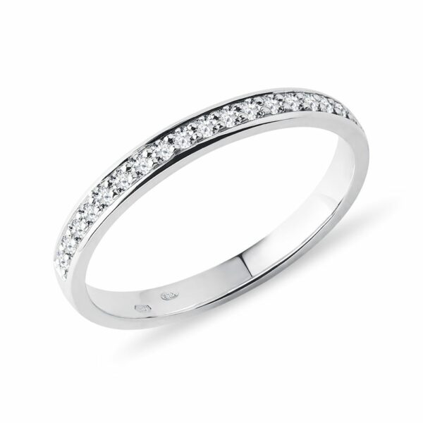 Briliantový snubní prsten z bílého zlata