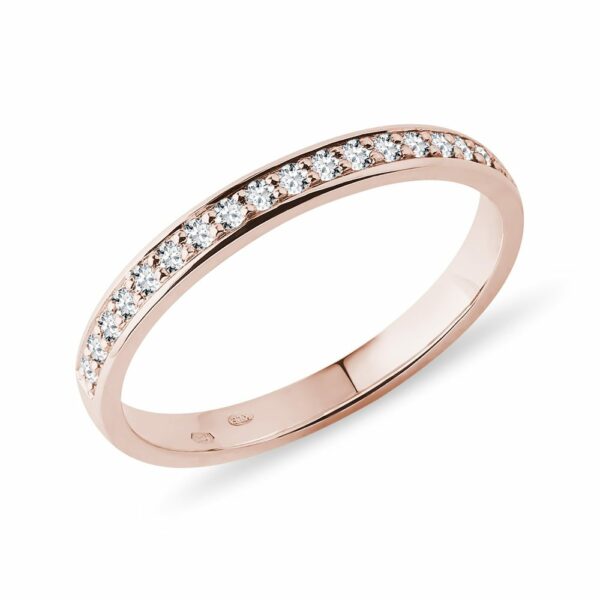 Briliantový snubní prsten z růžového zlata