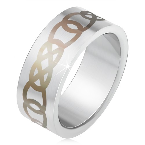 Matný ocelový prsten stříbrné barvy