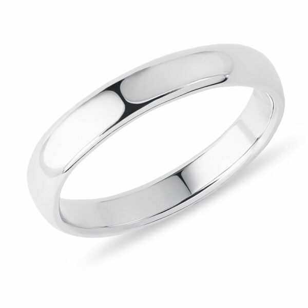 Prsten s půlkulatým profilem v bílém zlatě