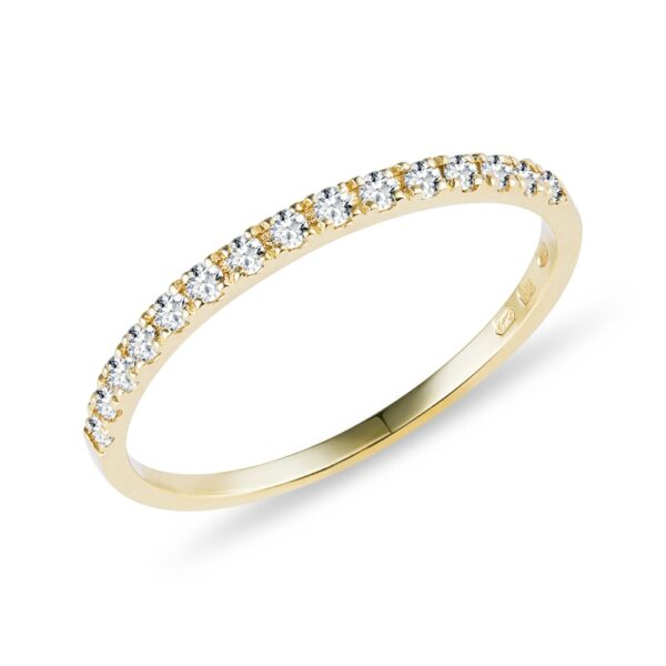 Prsten ze žlutého zlata s diamanty