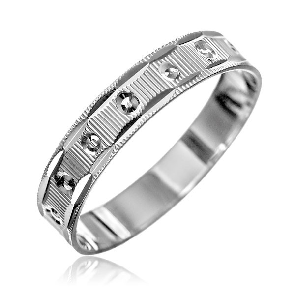 Stříbrný prsten 925 - vroubky