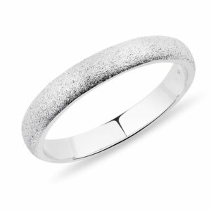 Pánský prsten z bílého zlata diamond mat