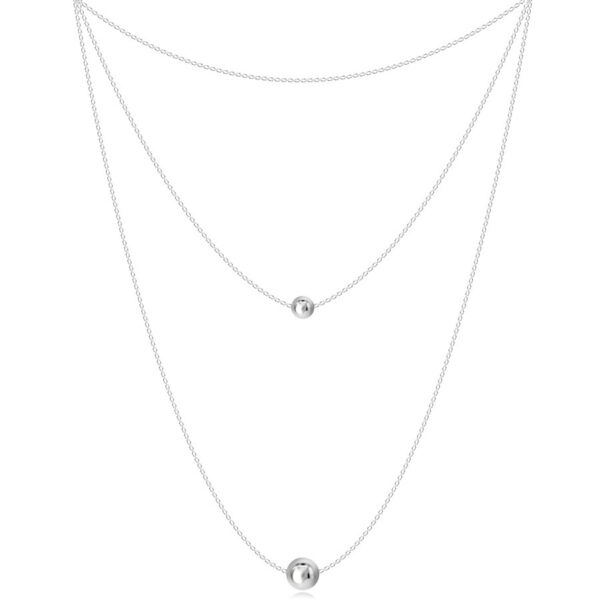 Stříbrný 925 náhrdelník - tři řetízky různých délek