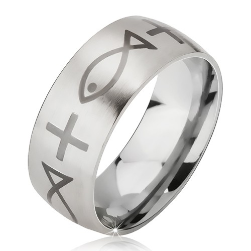 Matný ocelový prsten - stříbrná obroučka