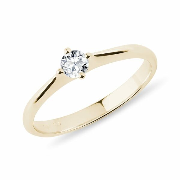 Minimalistický prsten s diamantem ve zlatě