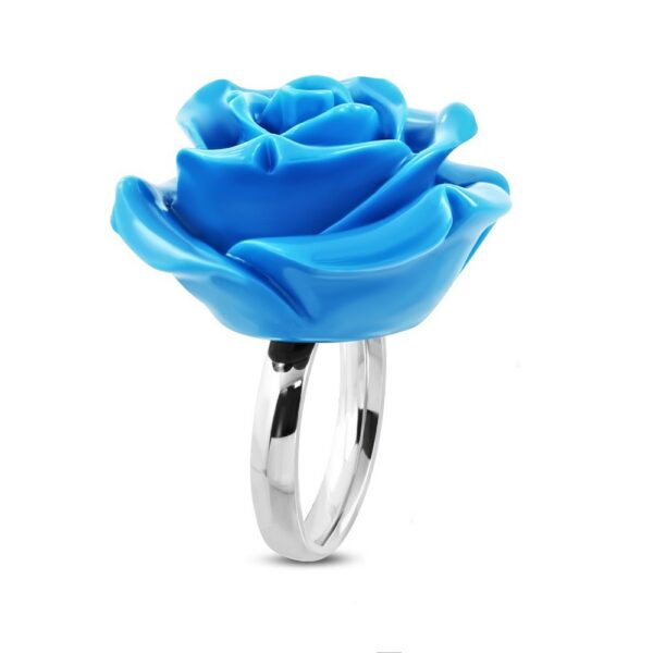 Prsten z chirurgické oceli - růže v rozkvětu