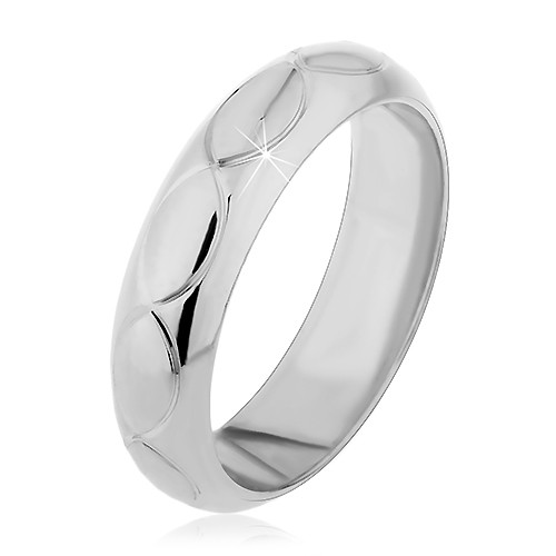 Prsten ze stříbra 925 - zářezy ve tvaru zrnek - Velikost: 49