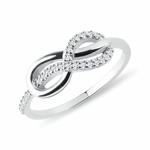 Diamantový prsten Infinity z bílého zlata
