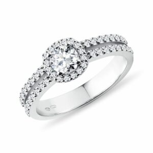Luxusní diamantový prsten v bílém 14k zlatě