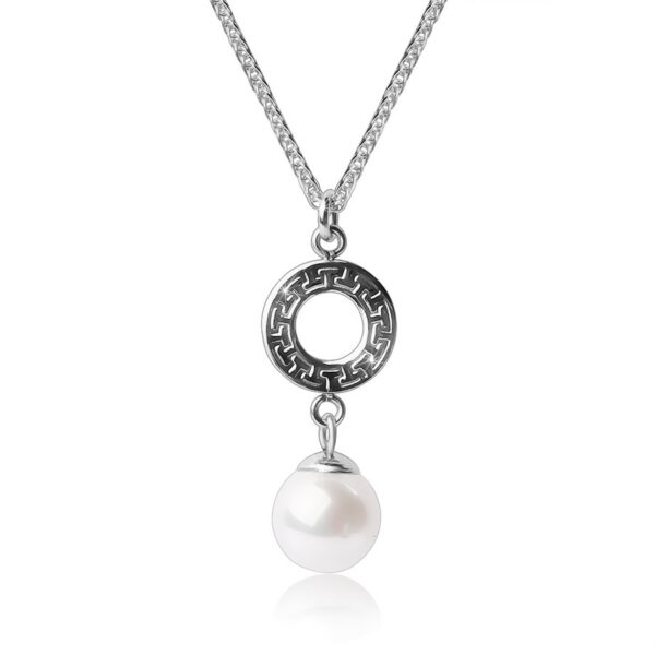 Ocelový náhrdelník - kroužek s řeckým vzorem
