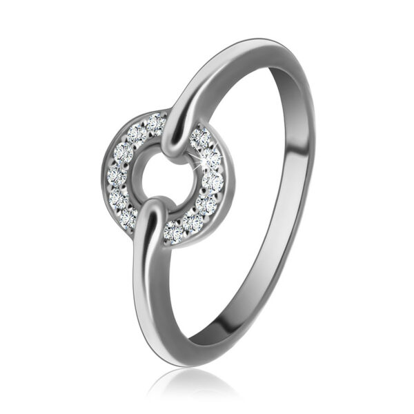Stříbrný 925 prsten - kontura kruhu