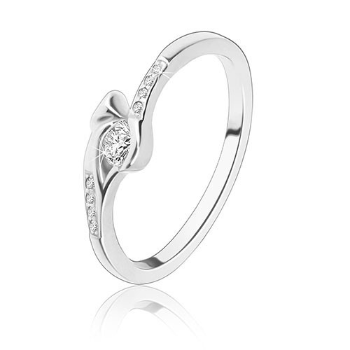 Stříbrný prsten 925 - kulatý čirý zirkon