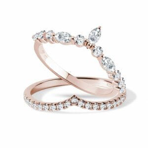 Trendy zásnubní set s diamanty v růžovém zlatě