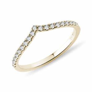 Briliantový prsten chevron ze žlutého zlata