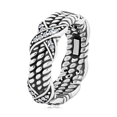 Patinovaný stříbrný prsten 925