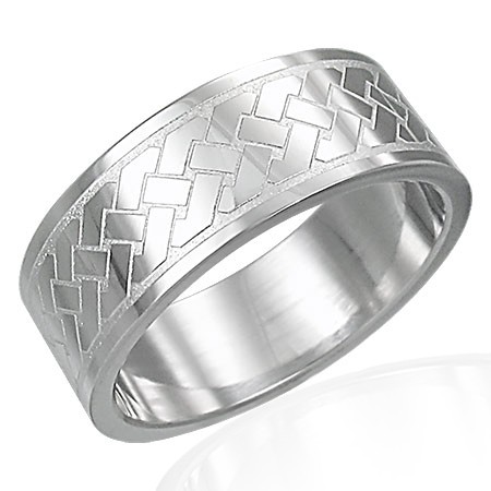 Prsten z chirurgické oceli - Keltský pletený vzor - Velikost: 58
