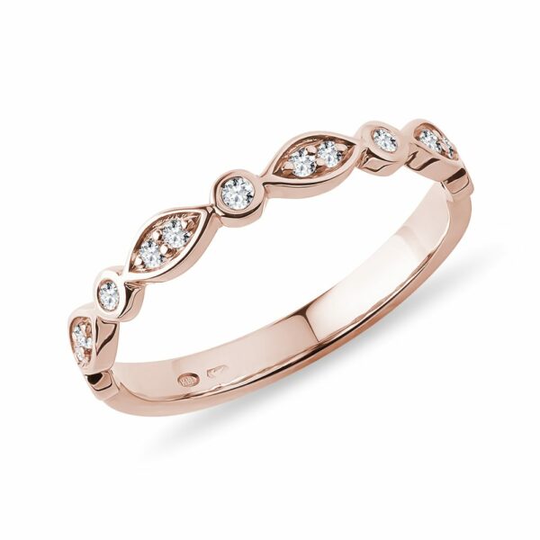 Prsten s brilianty v růžovém zlatě