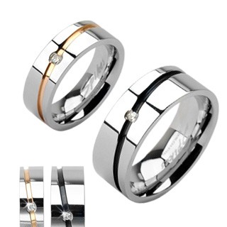 Ocelové snubní prsteny stříbrný