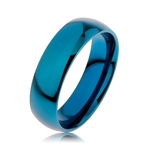 Prsten z chirurgické oceli v modré barvě